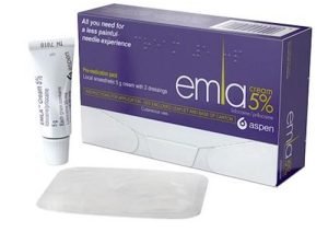 EMLA OTC pack - local anaesthetic cream and dressigs 