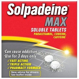Solpadeine Max soluble tablets contains codeine.