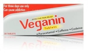Veganin - vegetarian paracetamol, codeine and caffeine containing medication