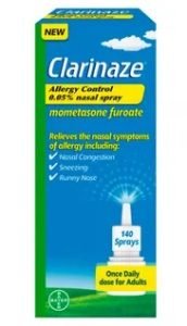 Over the counter mometasone nasal spray is sold as Clarinaze Allergy Spray